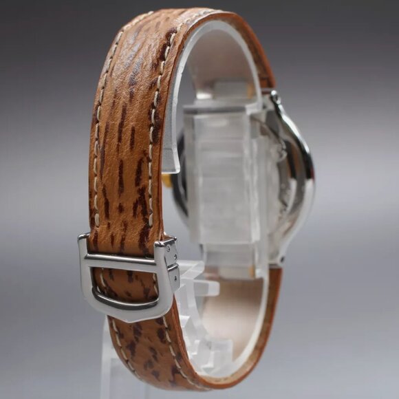 Cartier 30mm Unisex Brown Strap Watch w/ Red Cartier Box - Picture 5 of 7